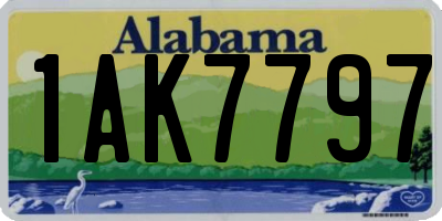 AL license plate 1AK7797