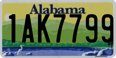 AL license plate 1AK7799