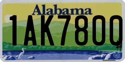 AL license plate 1AK7800