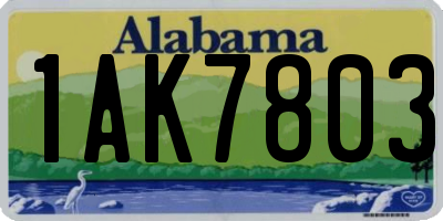 AL license plate 1AK7803