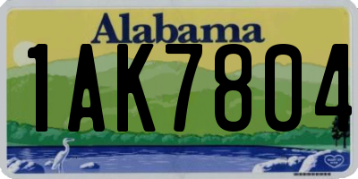AL license plate 1AK7804