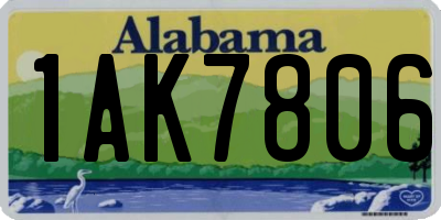 AL license plate 1AK7806