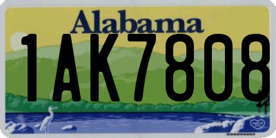 AL license plate 1AK7808