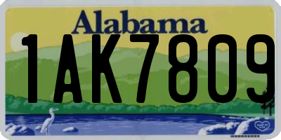 AL license plate 1AK7809