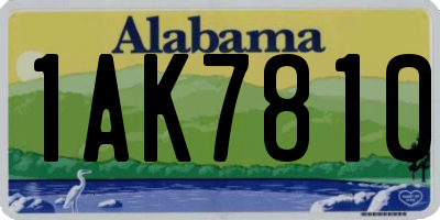 AL license plate 1AK7810