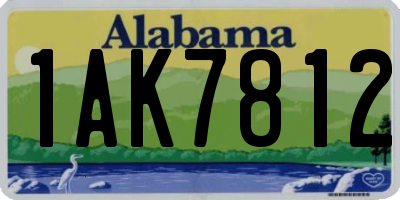 AL license plate 1AK7812