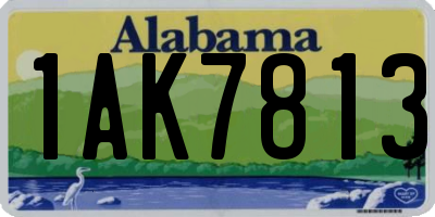 AL license plate 1AK7813