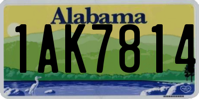 AL license plate 1AK7814