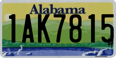 AL license plate 1AK7815