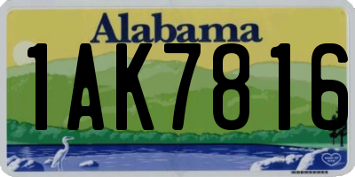 AL license plate 1AK7816