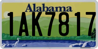 AL license plate 1AK7817