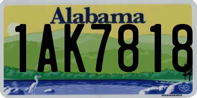 AL license plate 1AK7818