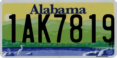 AL license plate 1AK7819