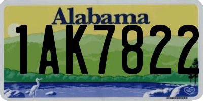 AL license plate 1AK7822