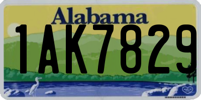 AL license plate 1AK7829