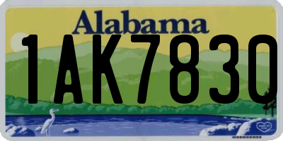 AL license plate 1AK7830