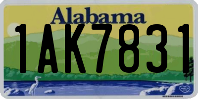 AL license plate 1AK7831