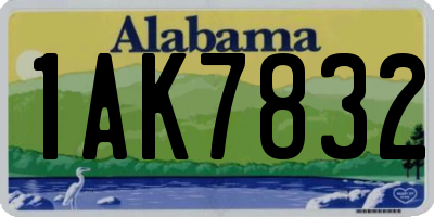 AL license plate 1AK7832