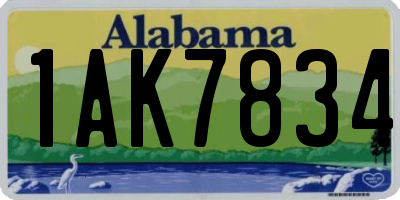 AL license plate 1AK7834