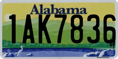 AL license plate 1AK7836