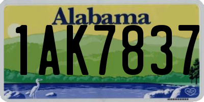 AL license plate 1AK7837