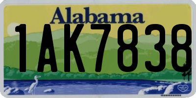 AL license plate 1AK7838