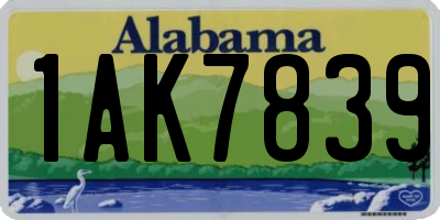 AL license plate 1AK7839