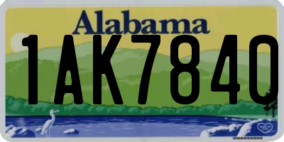 AL license plate 1AK7840
