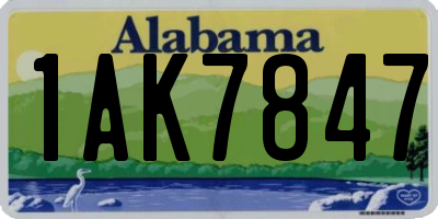 AL license plate 1AK7847