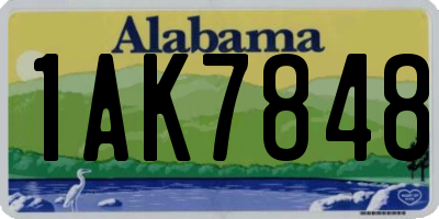 AL license plate 1AK7848