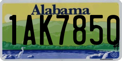 AL license plate 1AK7850