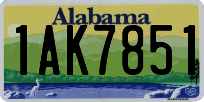 AL license plate 1AK7851