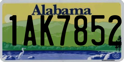 AL license plate 1AK7852