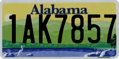 AL license plate 1AK7857