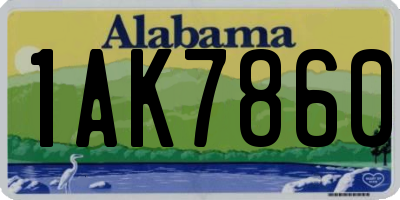 AL license plate 1AK7860