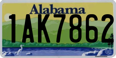 AL license plate 1AK7862