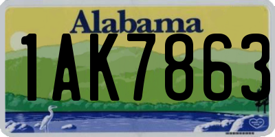 AL license plate 1AK7863