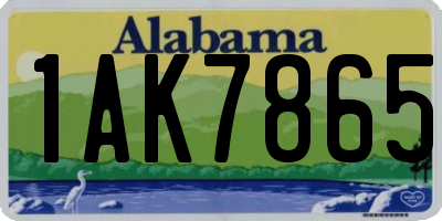 AL license plate 1AK7865