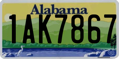 AL license plate 1AK7867