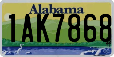 AL license plate 1AK7868