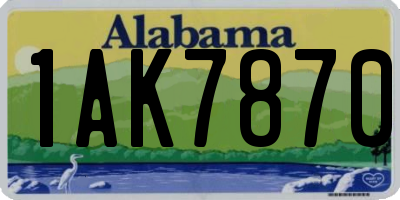AL license plate 1AK7870