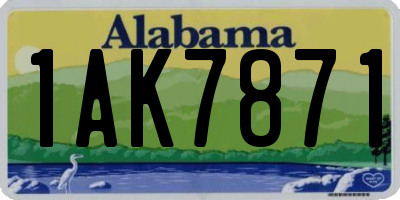 AL license plate 1AK7871