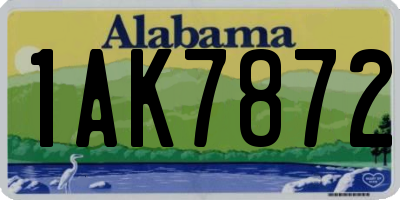 AL license plate 1AK7872