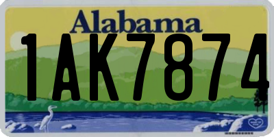 AL license plate 1AK7874