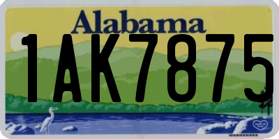 AL license plate 1AK7875