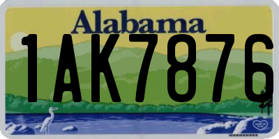 AL license plate 1AK7876