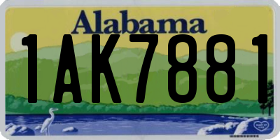 AL license plate 1AK7881