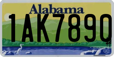 AL license plate 1AK7890