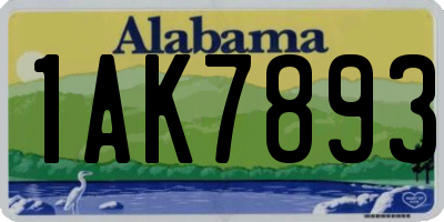 AL license plate 1AK7893