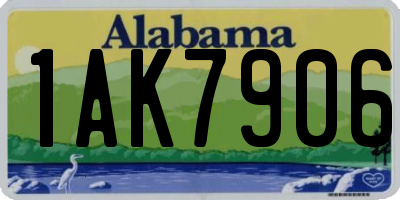 AL license plate 1AK7906